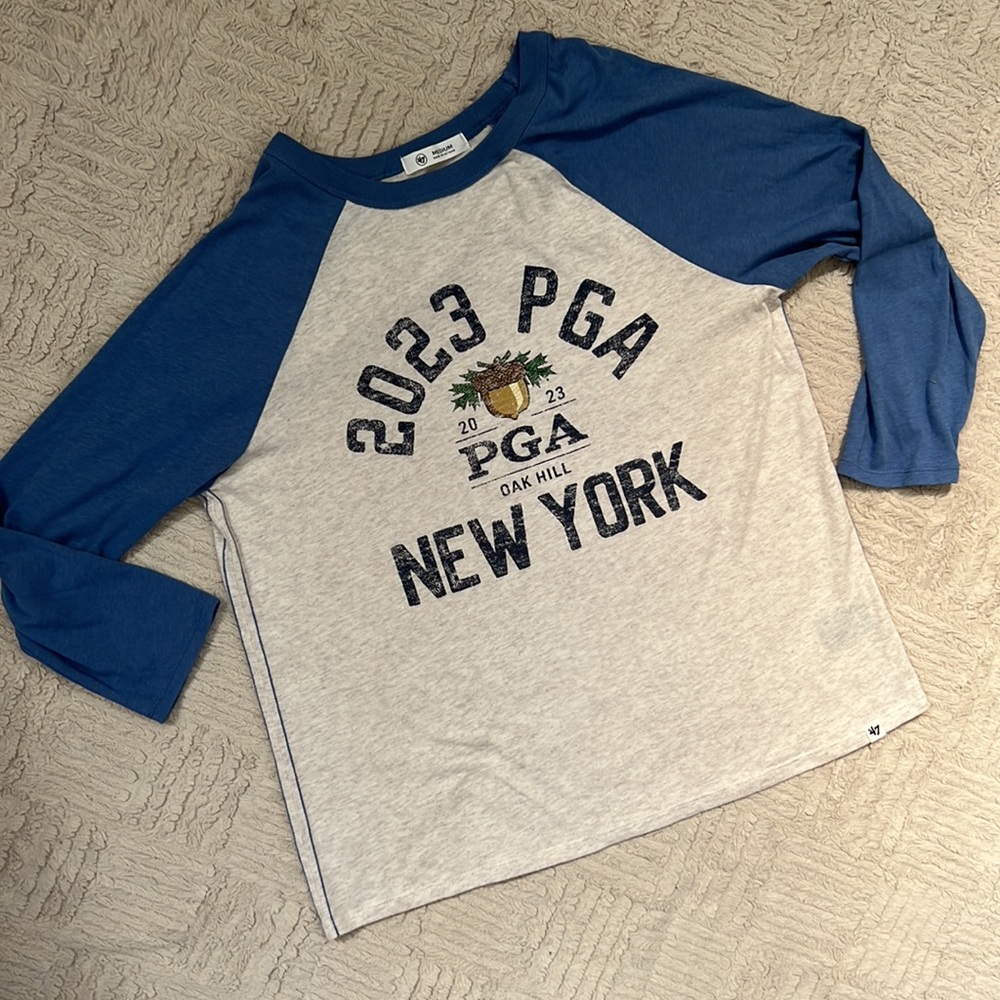 2023 PGA Oak Hill New York 3/4 sleeve baseball style t-shirt, Size Medium